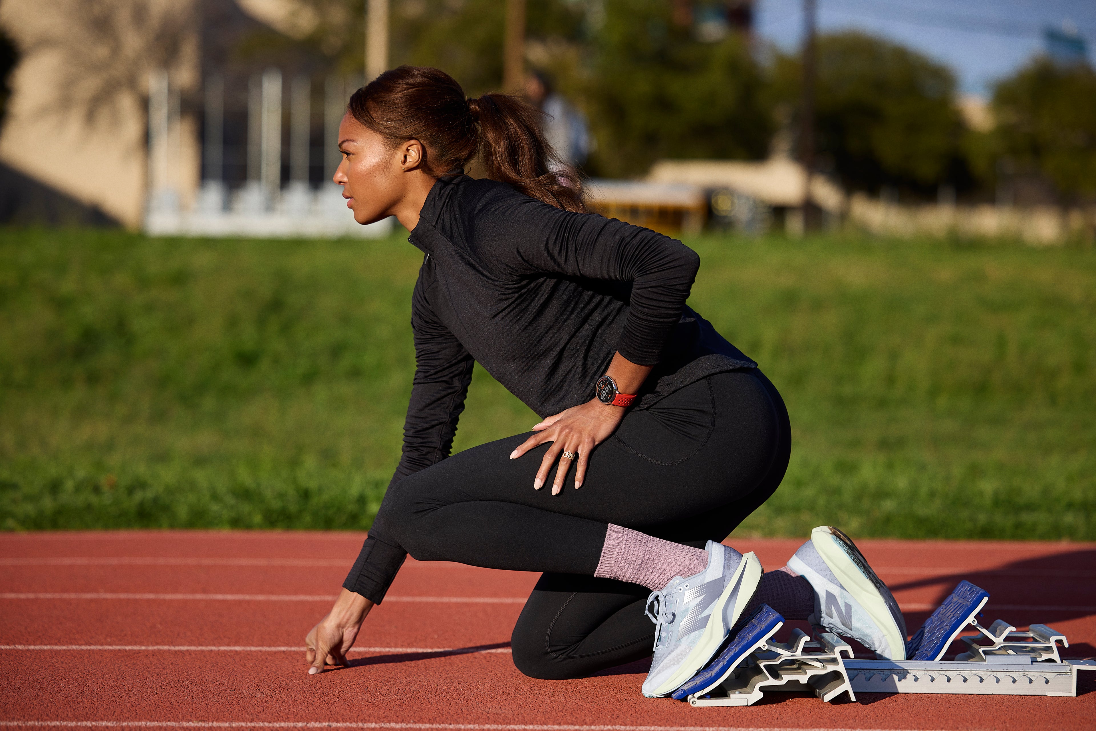 Load video: Gabby Thomas three-time olympic gold medalist