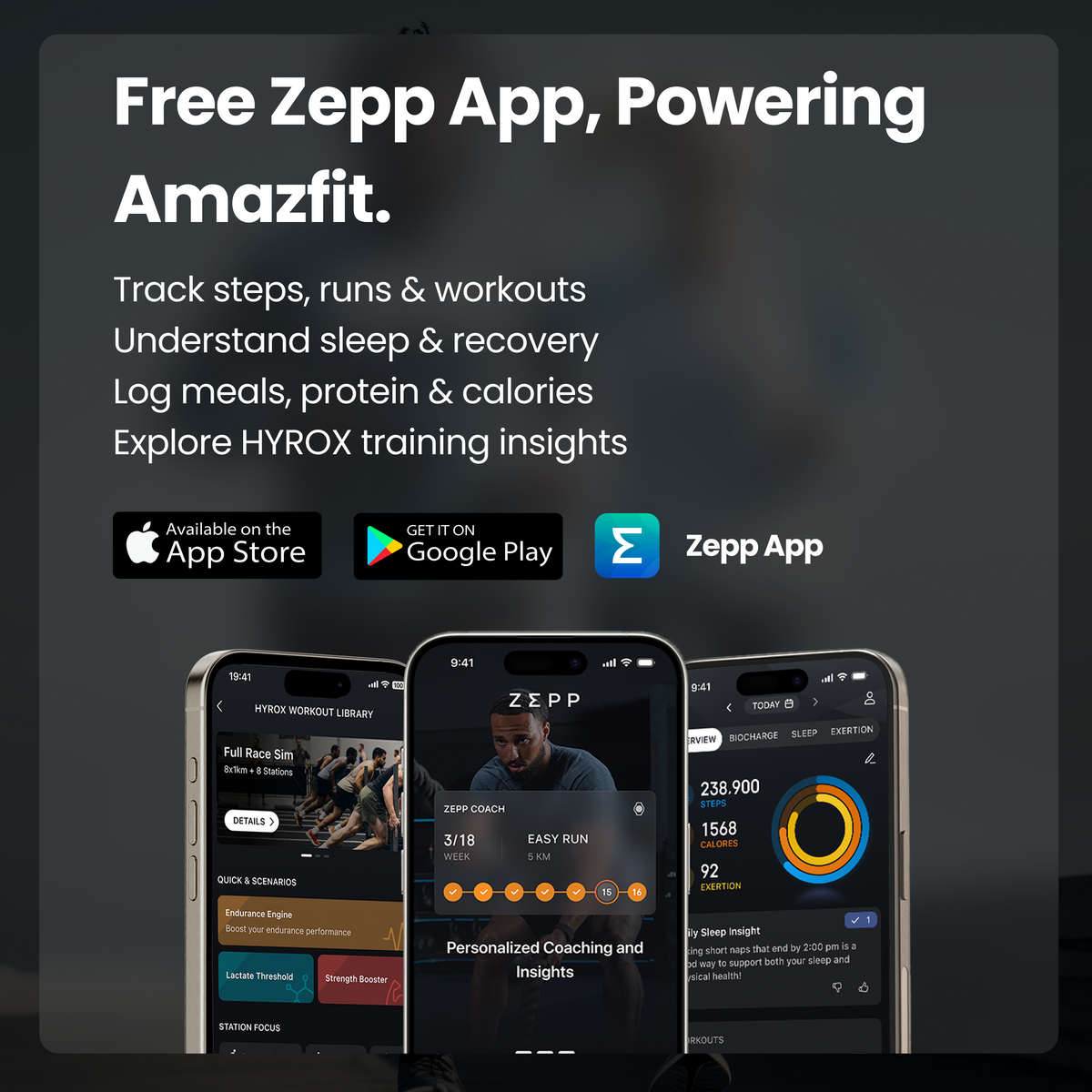 zepp app powering amazfit