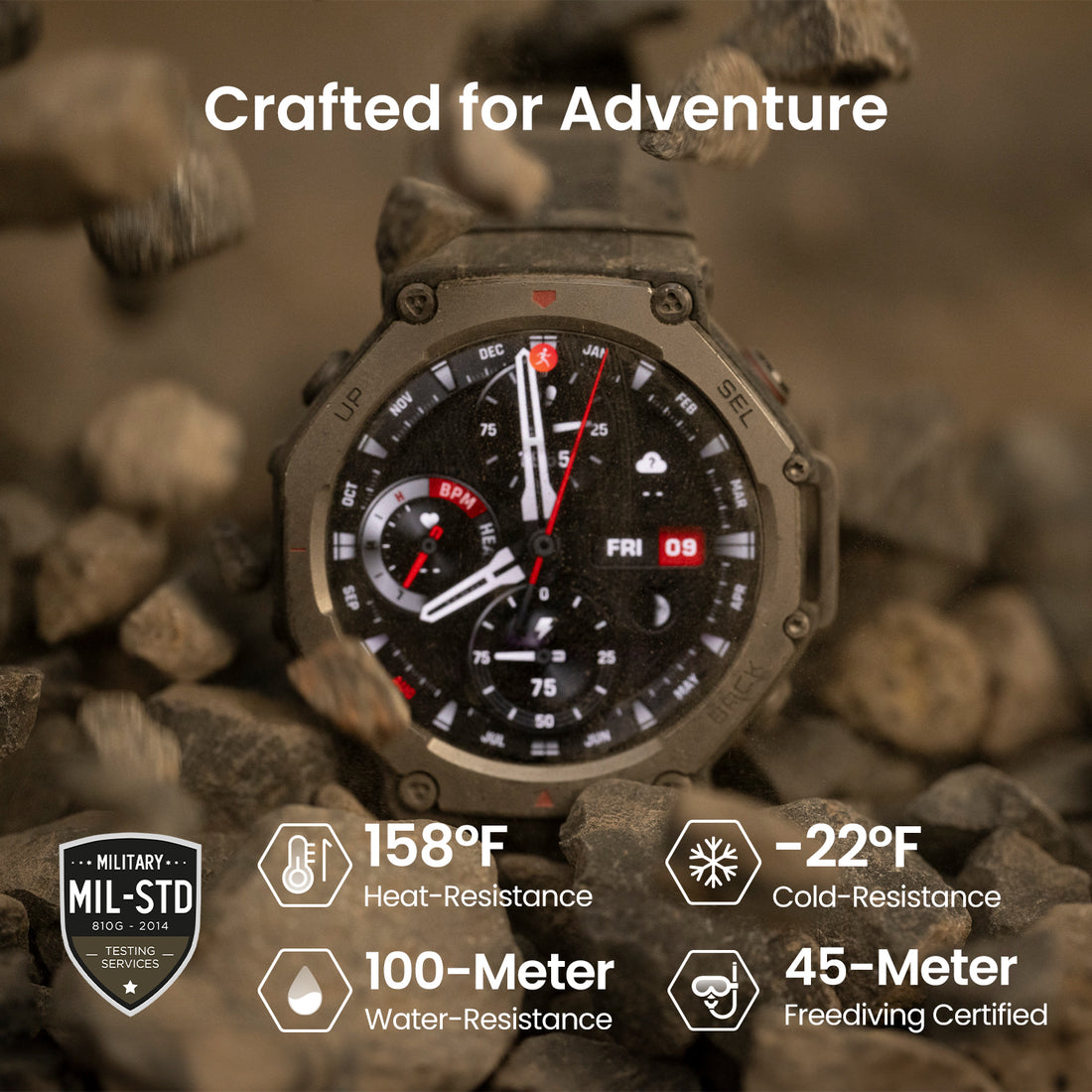 Pulsera De Cuero Para Amazfit T-Rex 3 - Correa Ajustable Marrón/Negro, Compatible Y Cómoda