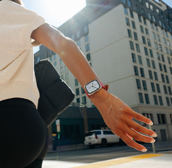 New strap on wrist in motion