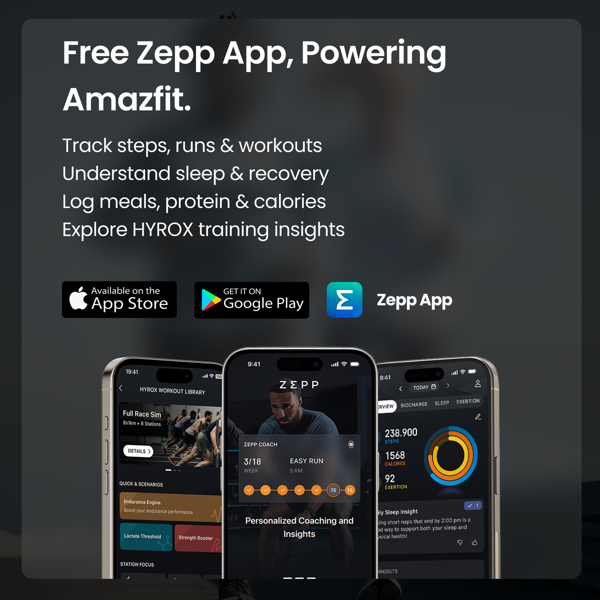 zepp app powering amazfit