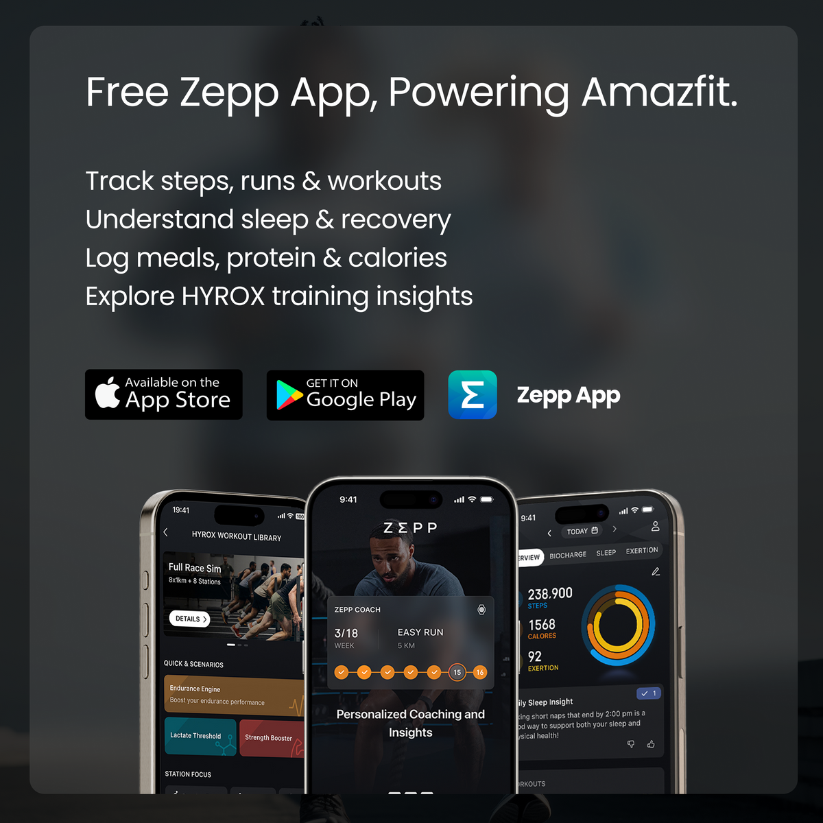 Free Zepp App, Powering Amazfit