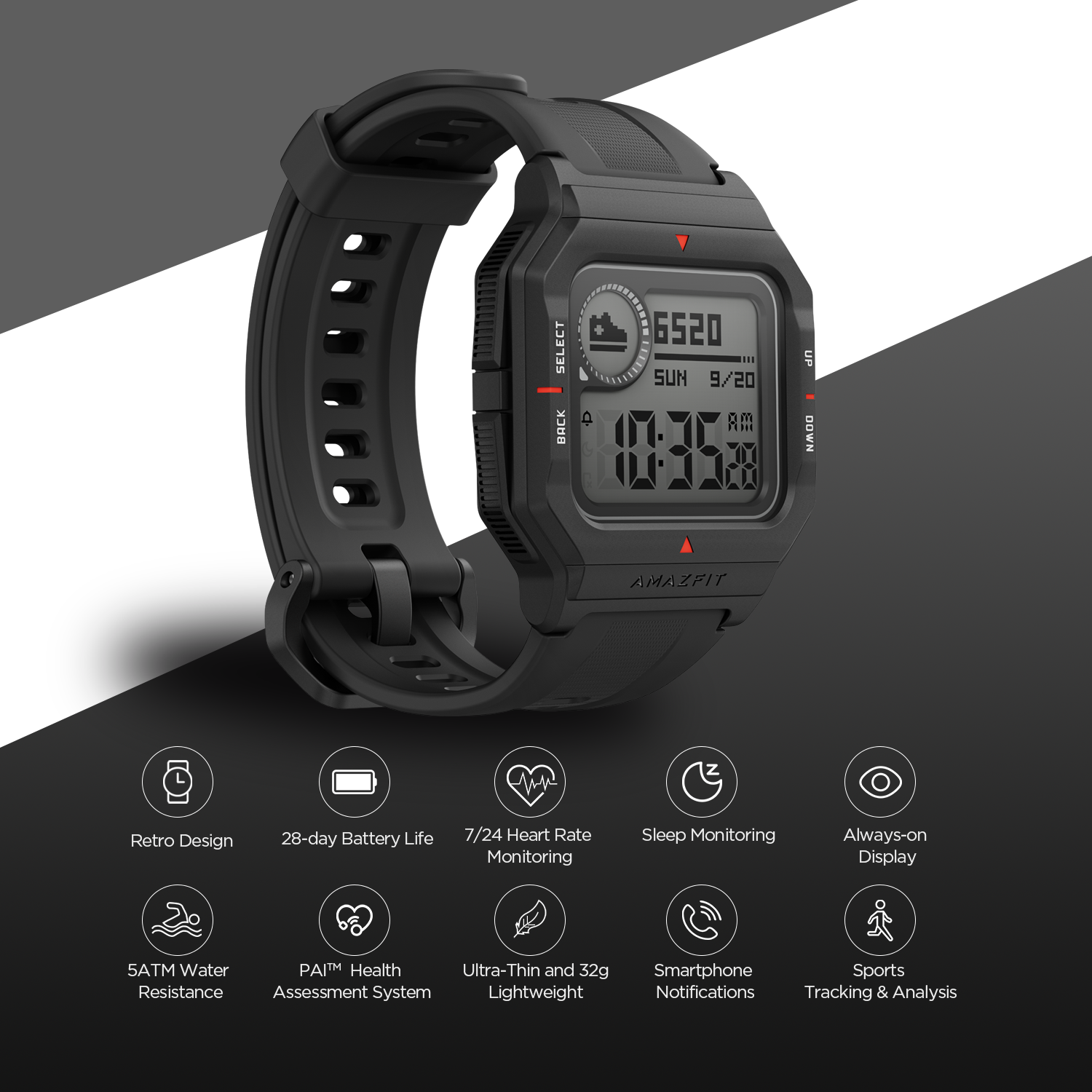 Amazfit Neo Negro - Smartwatch